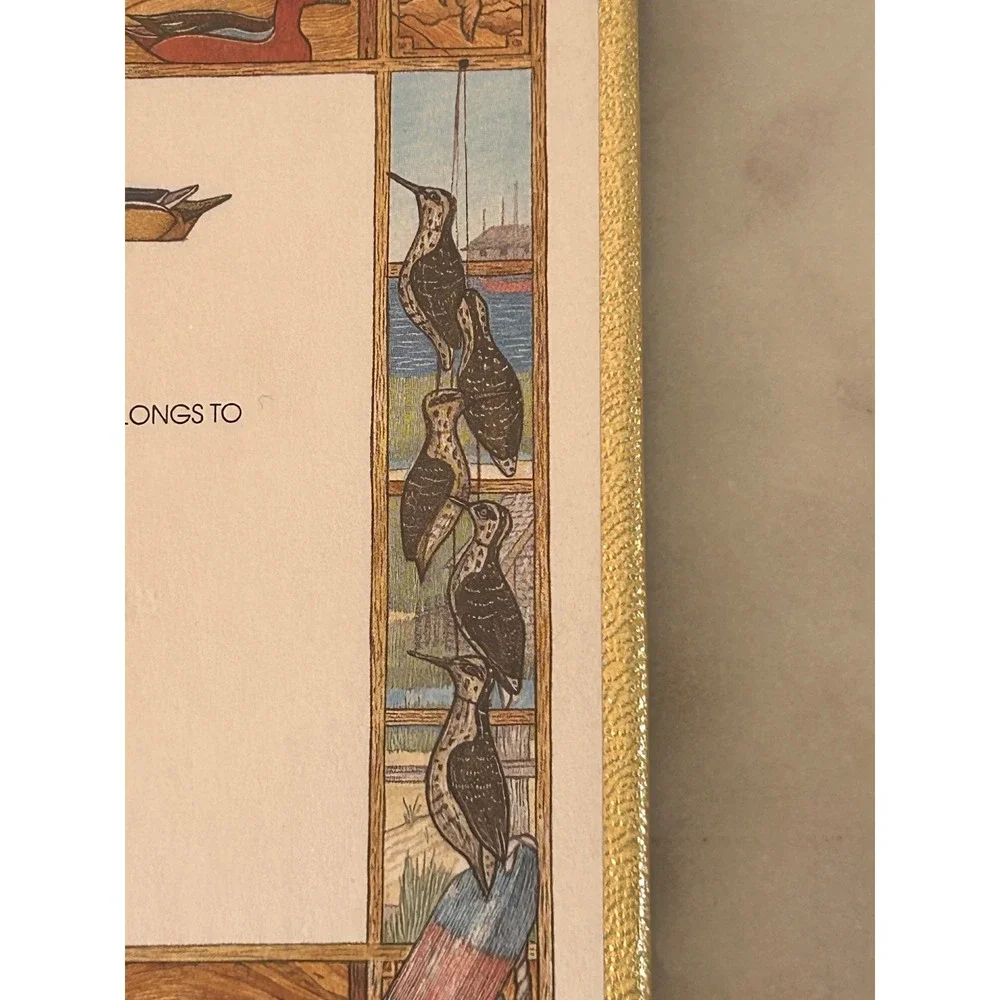 Vintage Antioch 30 Self-Stick Bookplates Waterfowl Jan Brett Design B256 1984